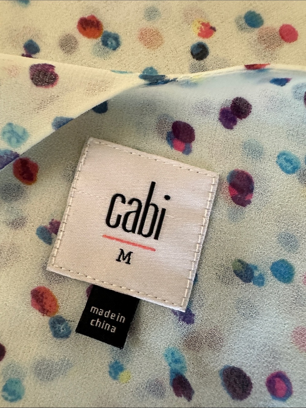CAbi White Camisole with Multicolor Dot Print - Picture 2 of 6
